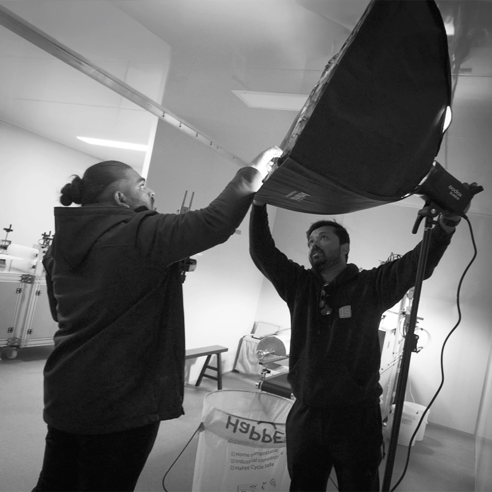 Day — setting up the softbox